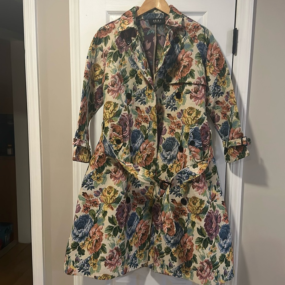 Floral Belted Trench coat